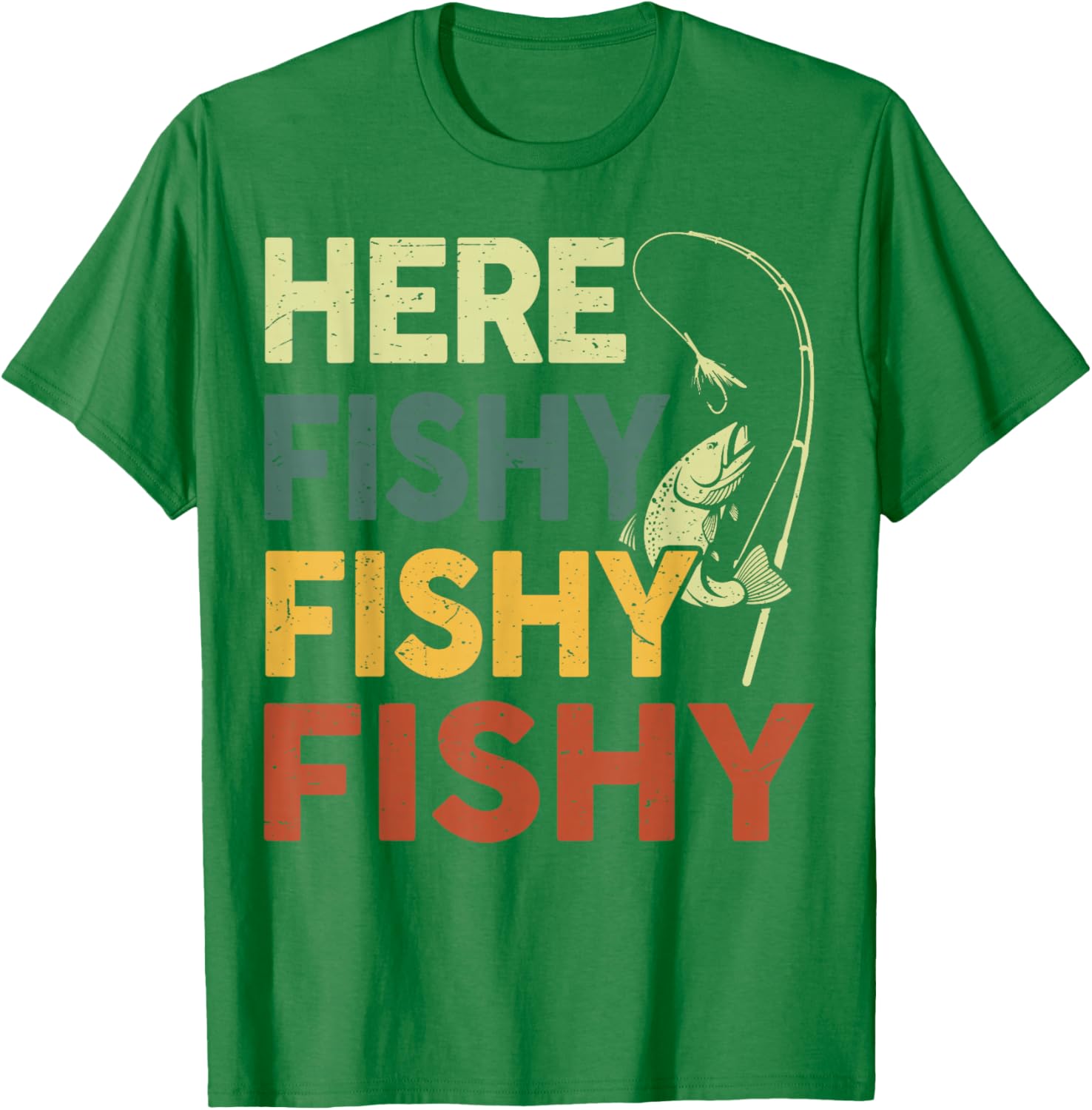 Funny Fishing Shirt for Dad - Men Here Fishy Graphic Tee for Bass Lovers - 18