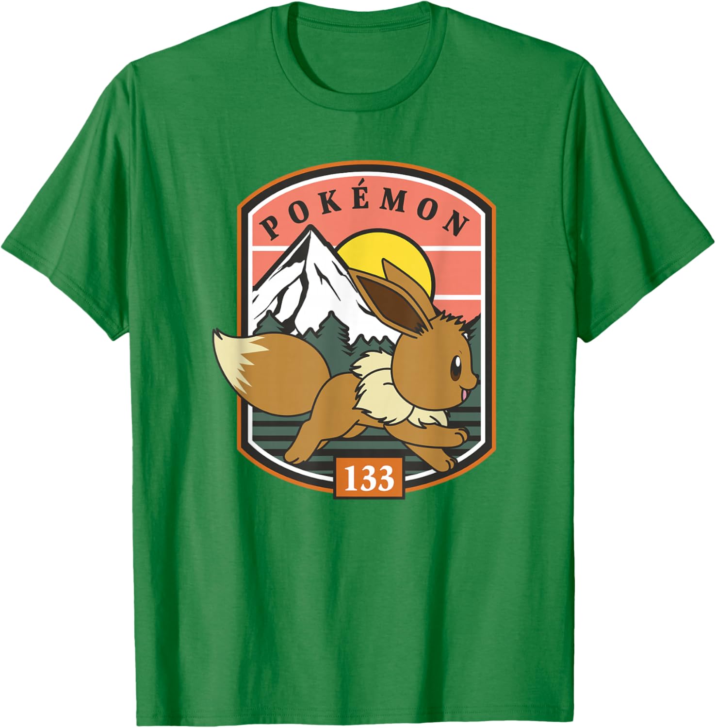 Eevee Outdoor Adventure T-Shirt for Pokémon Fans - Forest Park Badge Design - 5