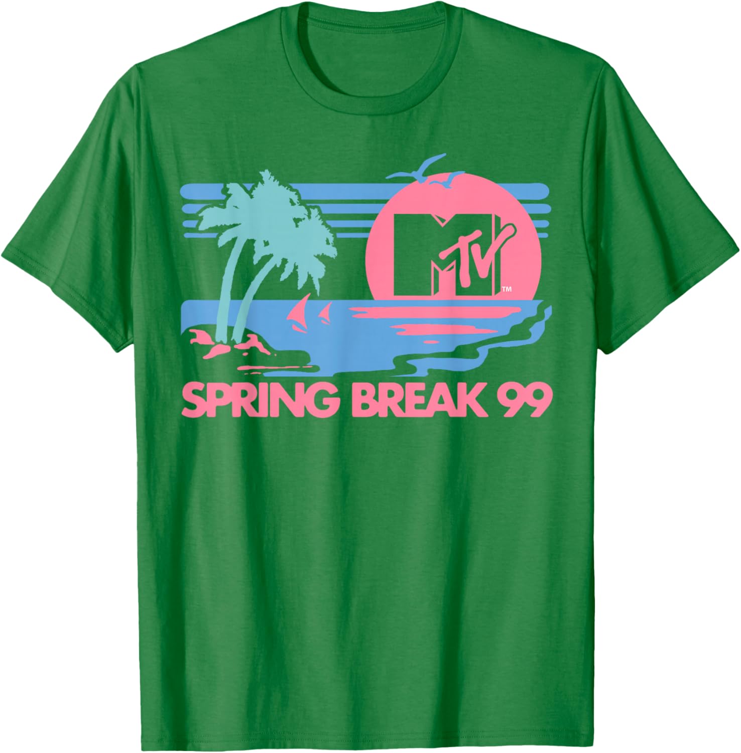 MTV Pastel Colors Spring Break Logo T-Shirt for Beach Fun and Style - 8