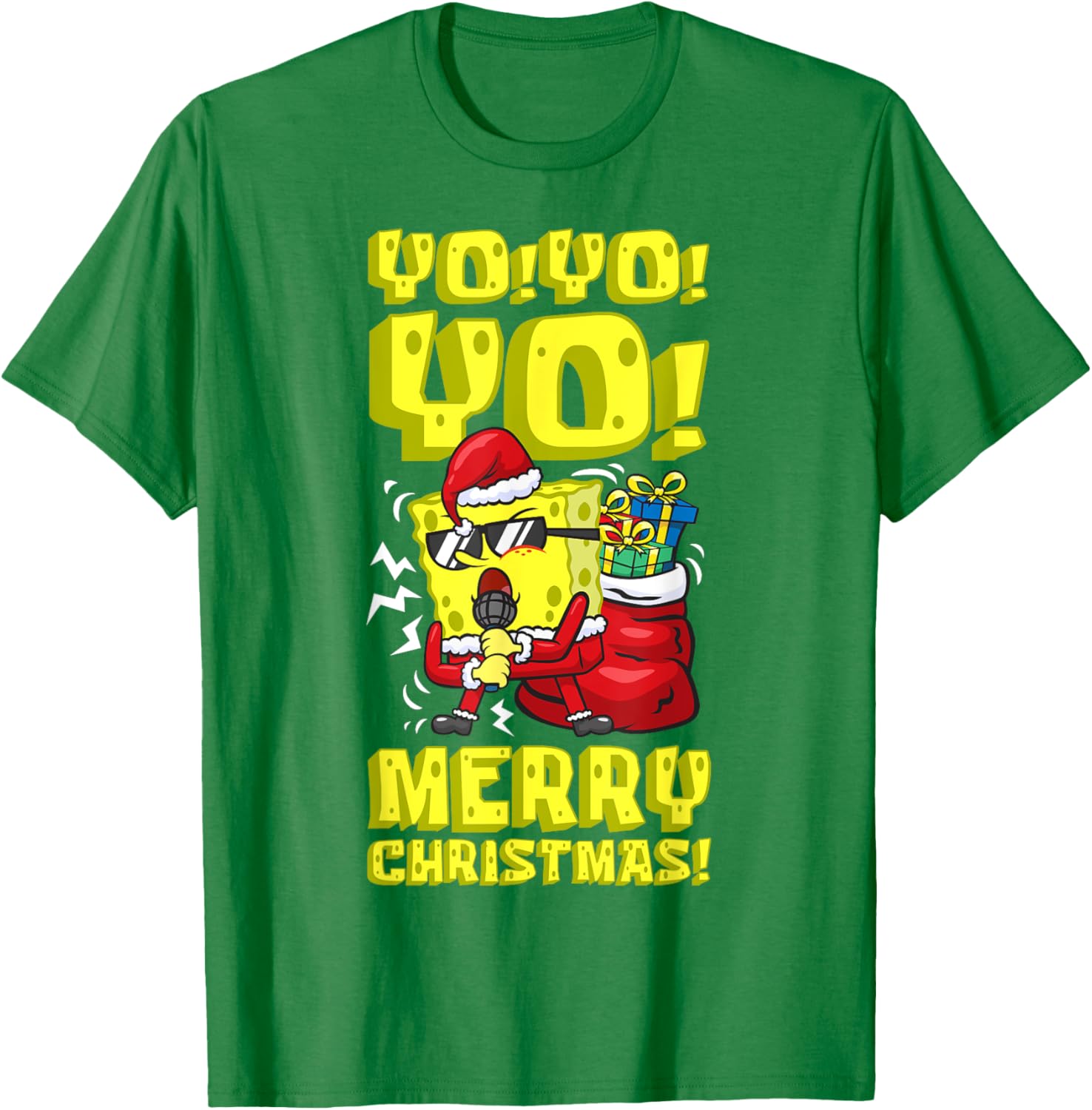 Mademark SpongeBob Santa Merry Christmas T-Shirt Fun Holiday Gift - 16