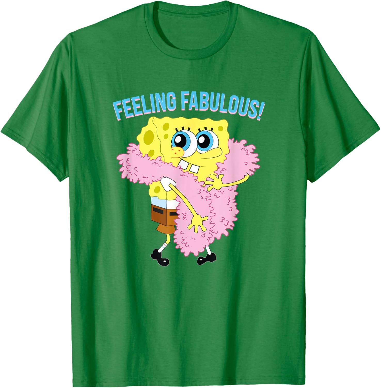 Mademark SpongeBob SquarePants Feeling Fabulous Feather Boa T-Shirt - 1