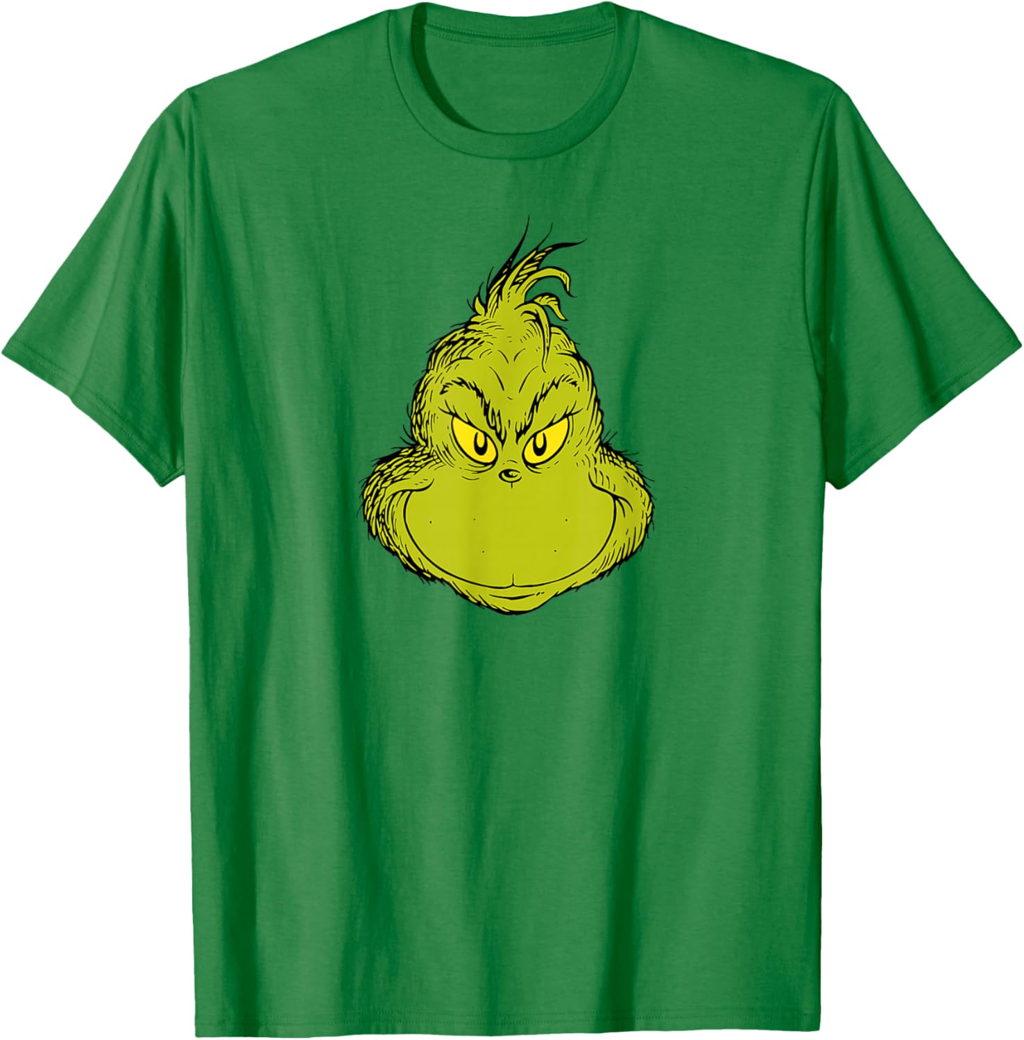 Classic Dr. Seuss Grinch Face T-Shirt for Fun Holiday Style - 18
