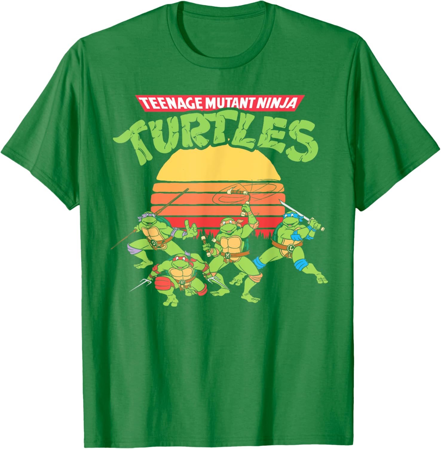 Mademark Teenage Mutant Ninja Turtles Retro Logo Eighties Sunset T-Shirt - 7