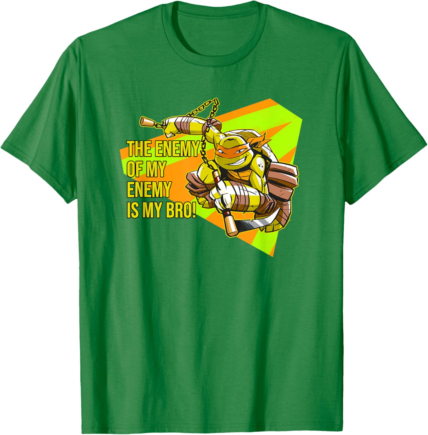 Mademark Michelangelo TMNT T-Shirt The Enemy of My Enemy is My Bro - 1