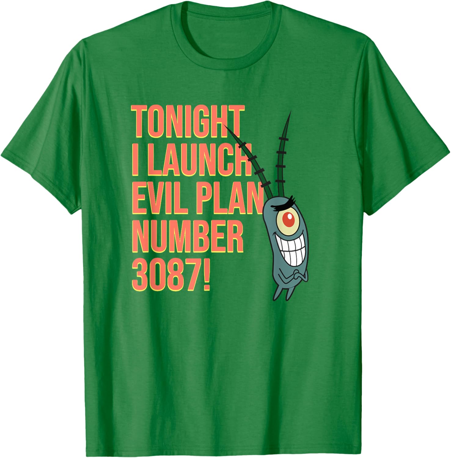Mademark SpongeBob SquarePants Plankton Evil Plan 3087 T-Shirt for Fans - 7