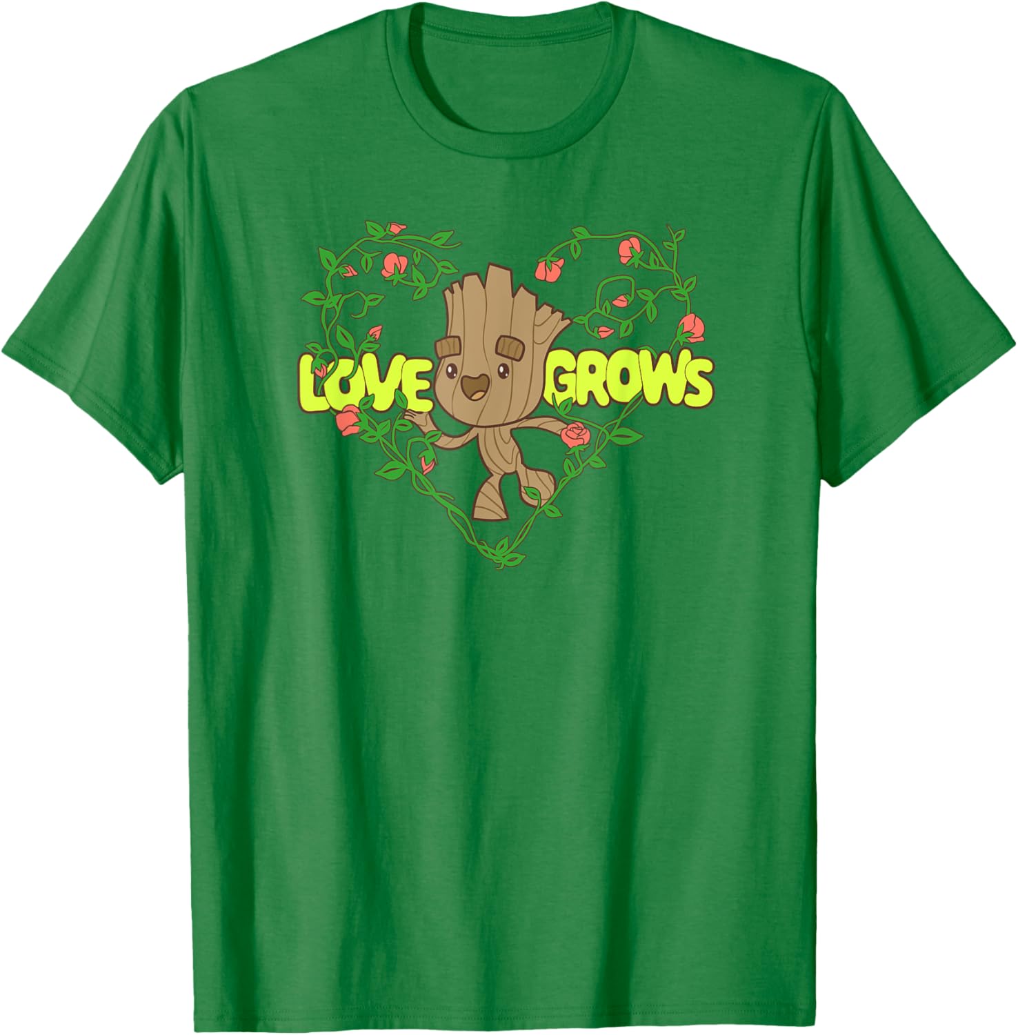 Groot Love Grows Valentine's Heart T-Shirt for Marvel Fans and Couples - 7