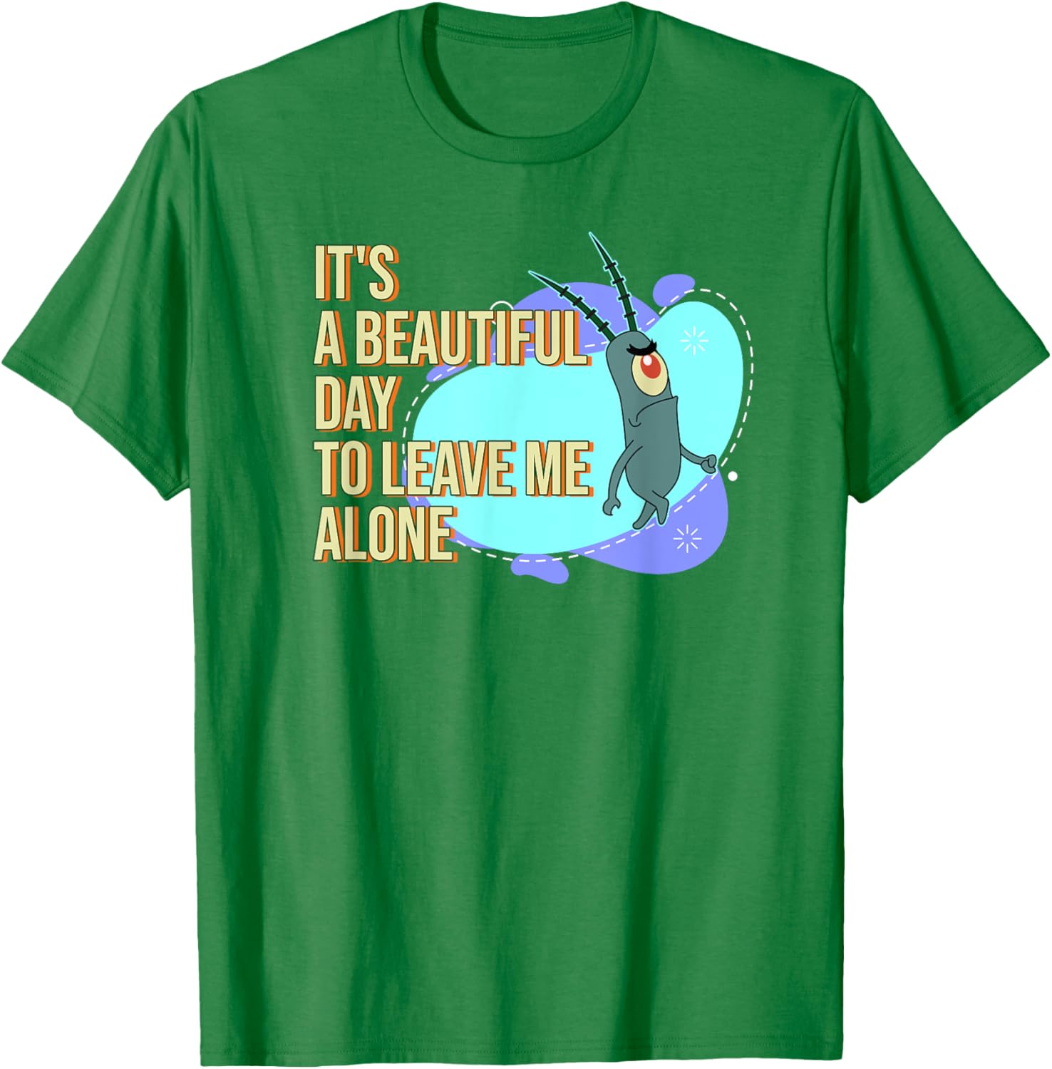 Mademark SpongeBob SquarePants Plankton Beautiful Day T-Shirt for Fun Style - 16