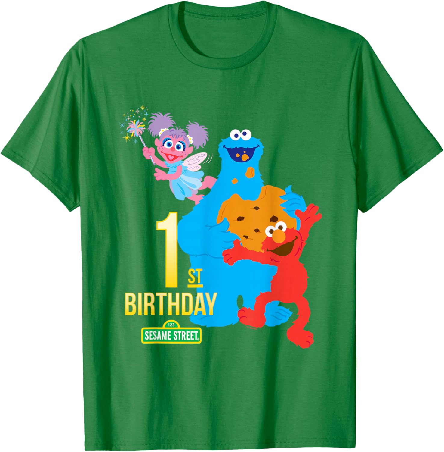 Sesame Street 1st Birthday Classic Fit Crew Neck T-Shirt for Kids - 2