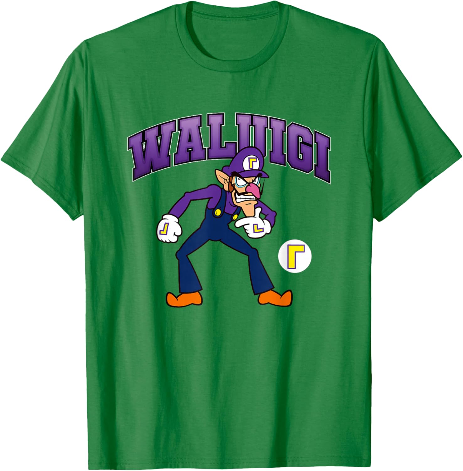 Super Mario Bros Waluigi Big Character Portrait T-Shirt for Fans - 14