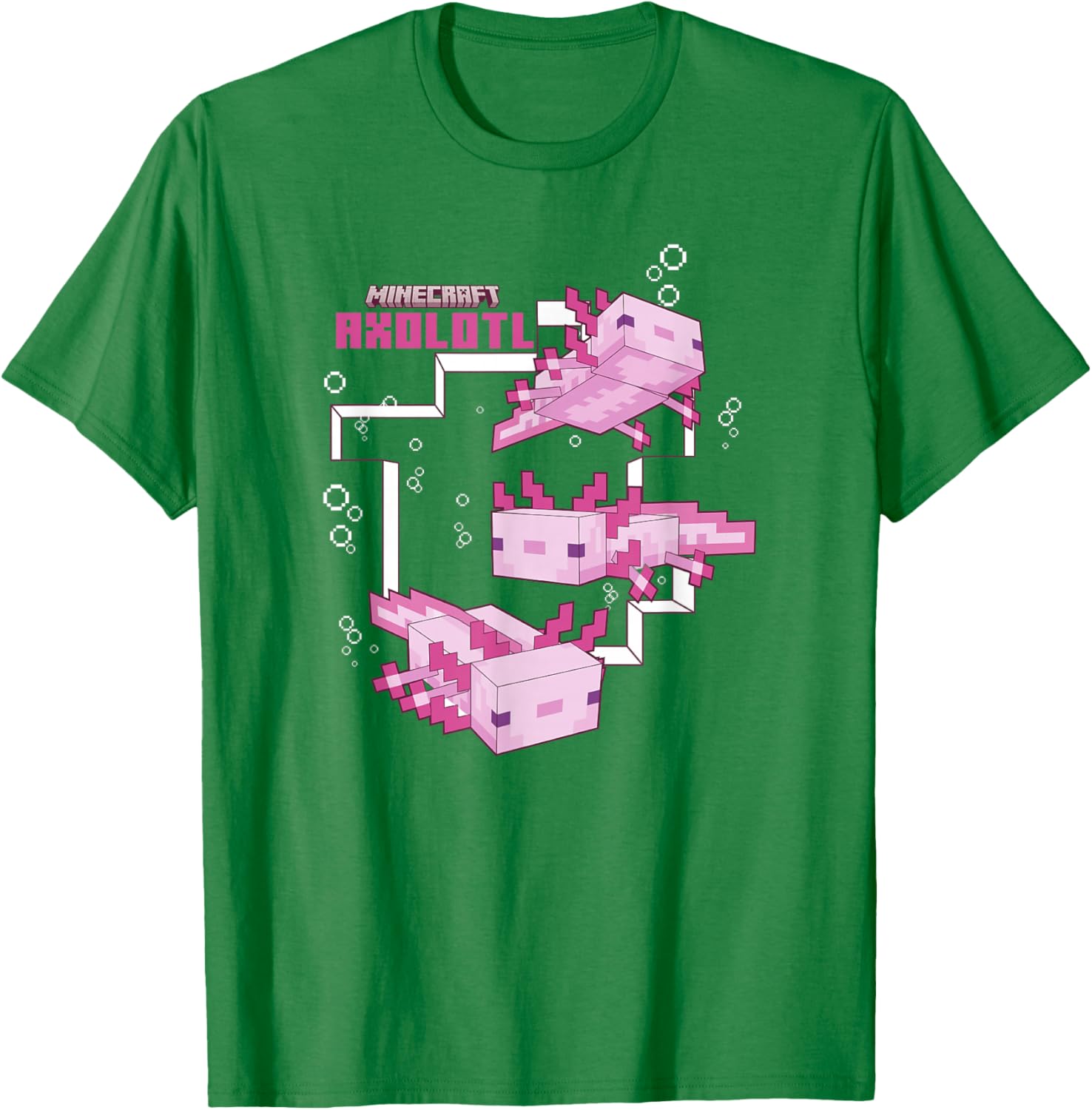 Cute Minecraft Pink Axolotl Pond T-Shirt for Kids and Adults - 10