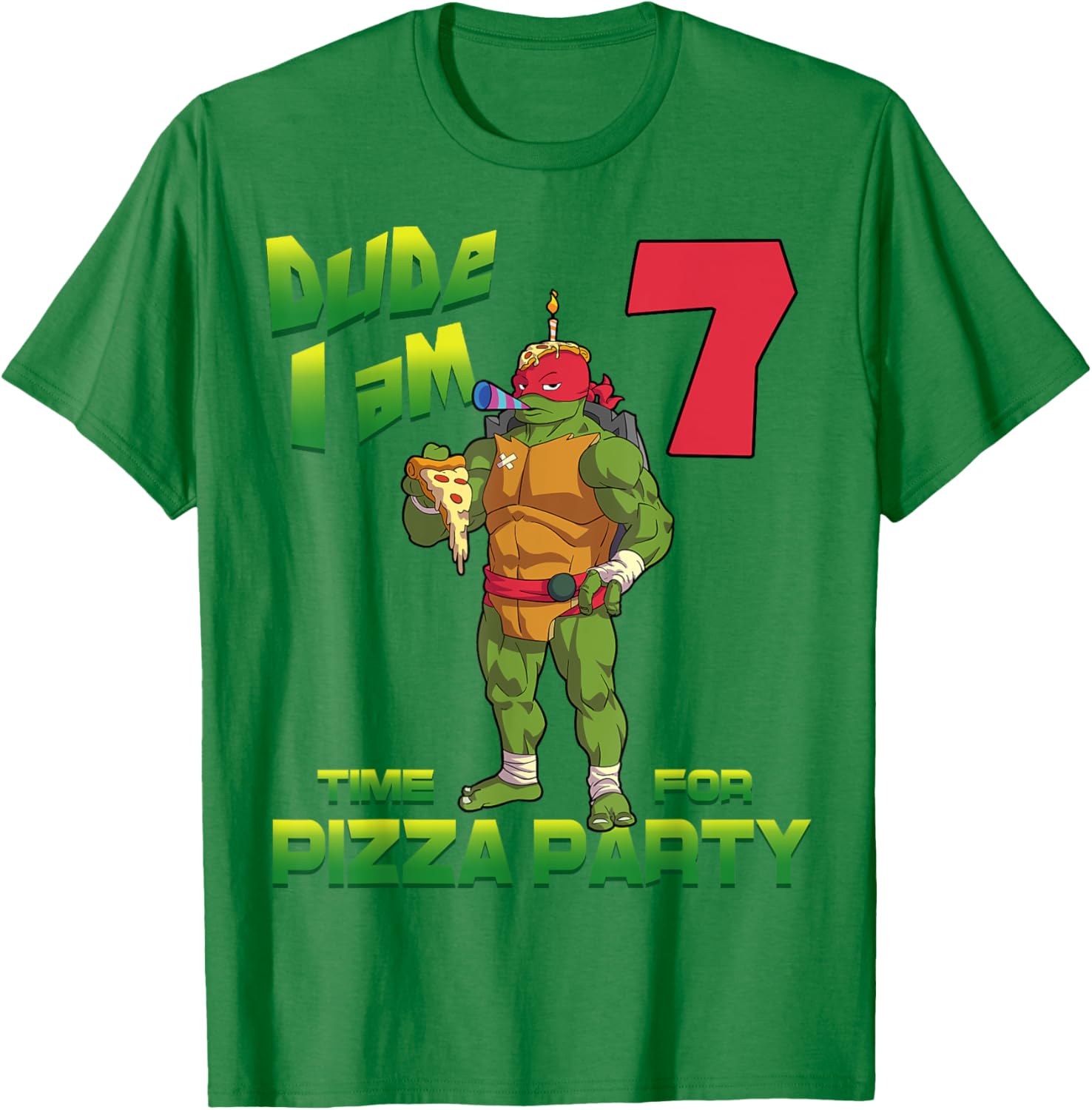Mademark TMNT Raphael Pizza Party T-Shirt for 7 Year Olds - 15