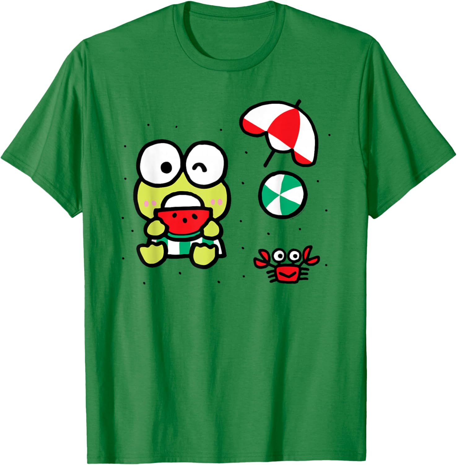 Keroppi Beach Summer Watermelon T-Shirt Fun and Cute Summer Apparel - 2