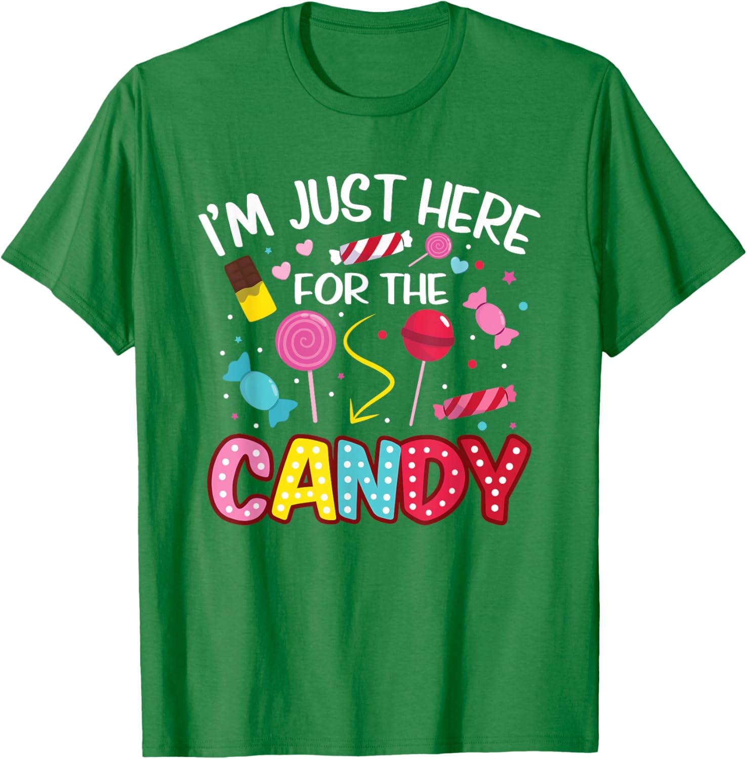 Cute I'm Just Here For The Candy Lollipop Halloween T-Shirt for Kids - 17