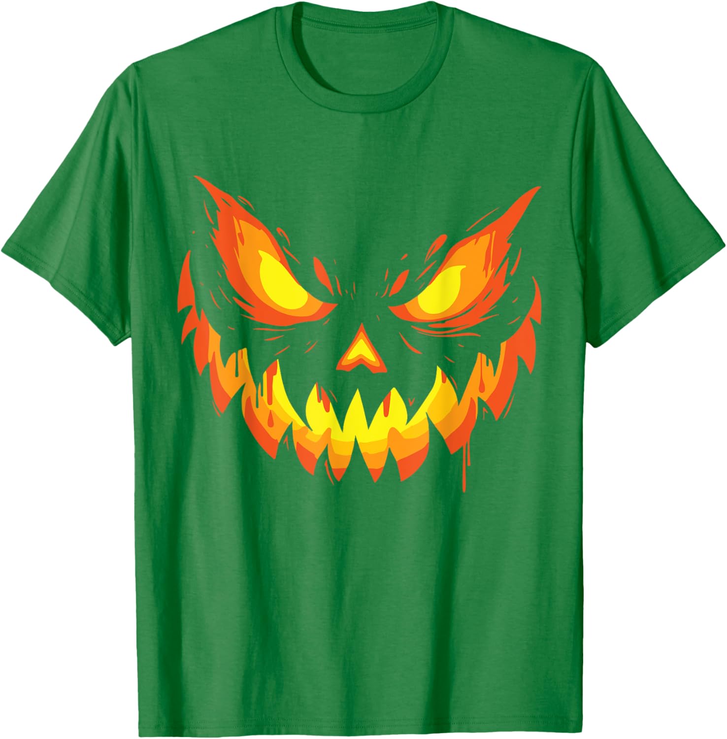 Scary Jack O Lantern Pumpkin Face Halloween T-Shirt for Boys and Men - 8