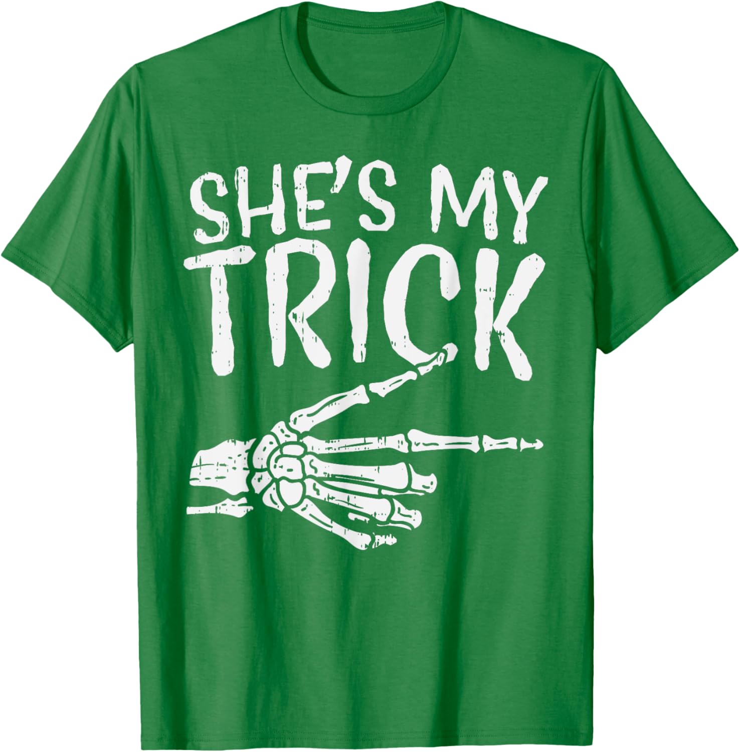 Cute Boyfriend T-Shirt for Matching Halloween Costume - She’s My Trick Design - 21