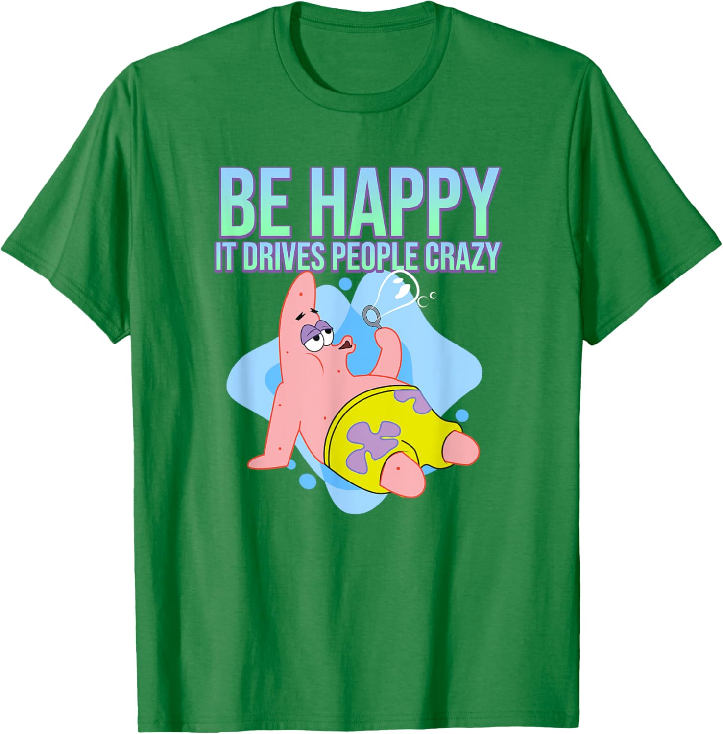 Mademark Patrick Star Be Happy T-Shirt Fun SpongeBob SquarePants Apparel - 5