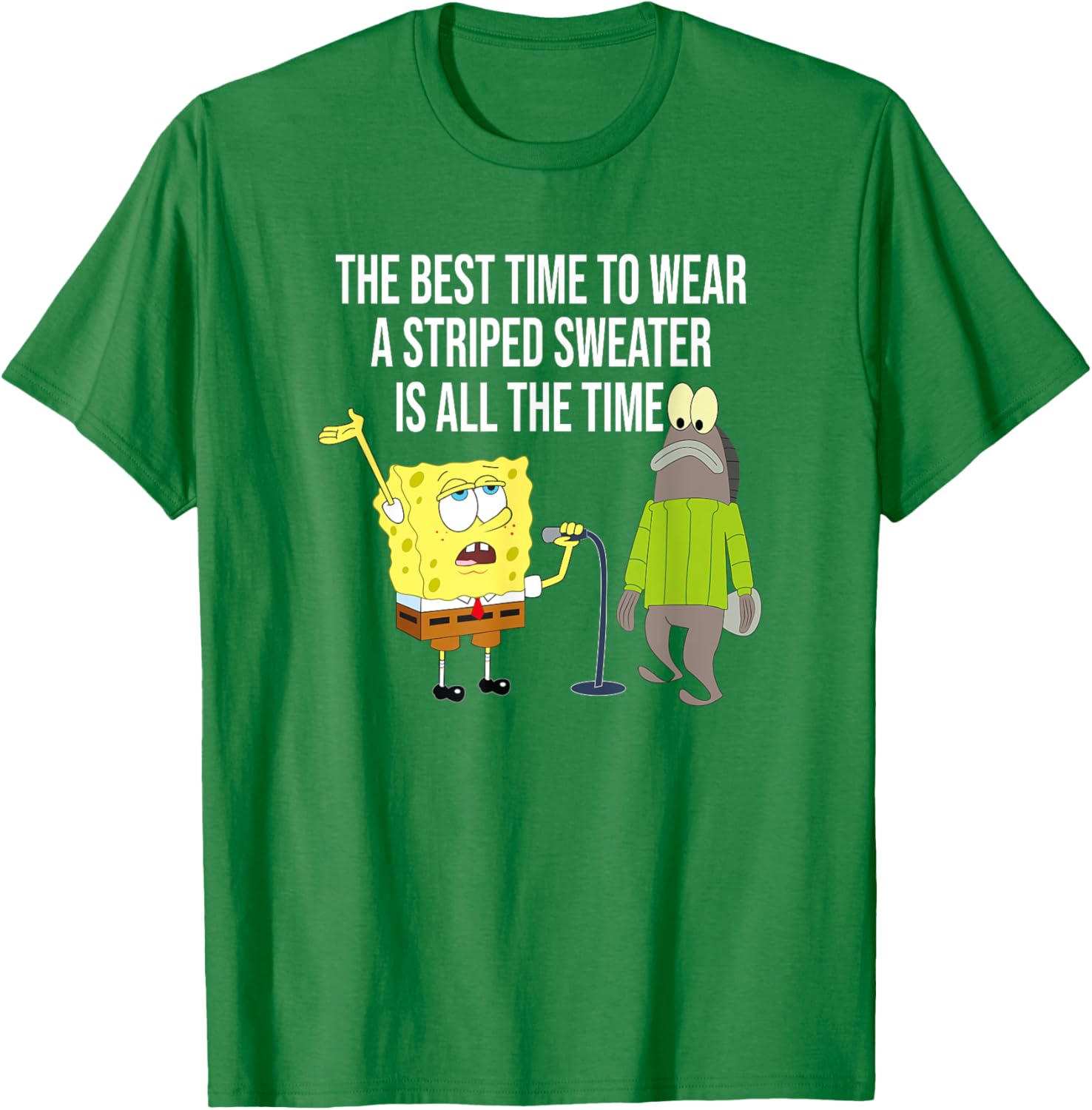 Mademark x SpongeBob SquarePants Striped Sweater T-Shirt for Fun Style - 14