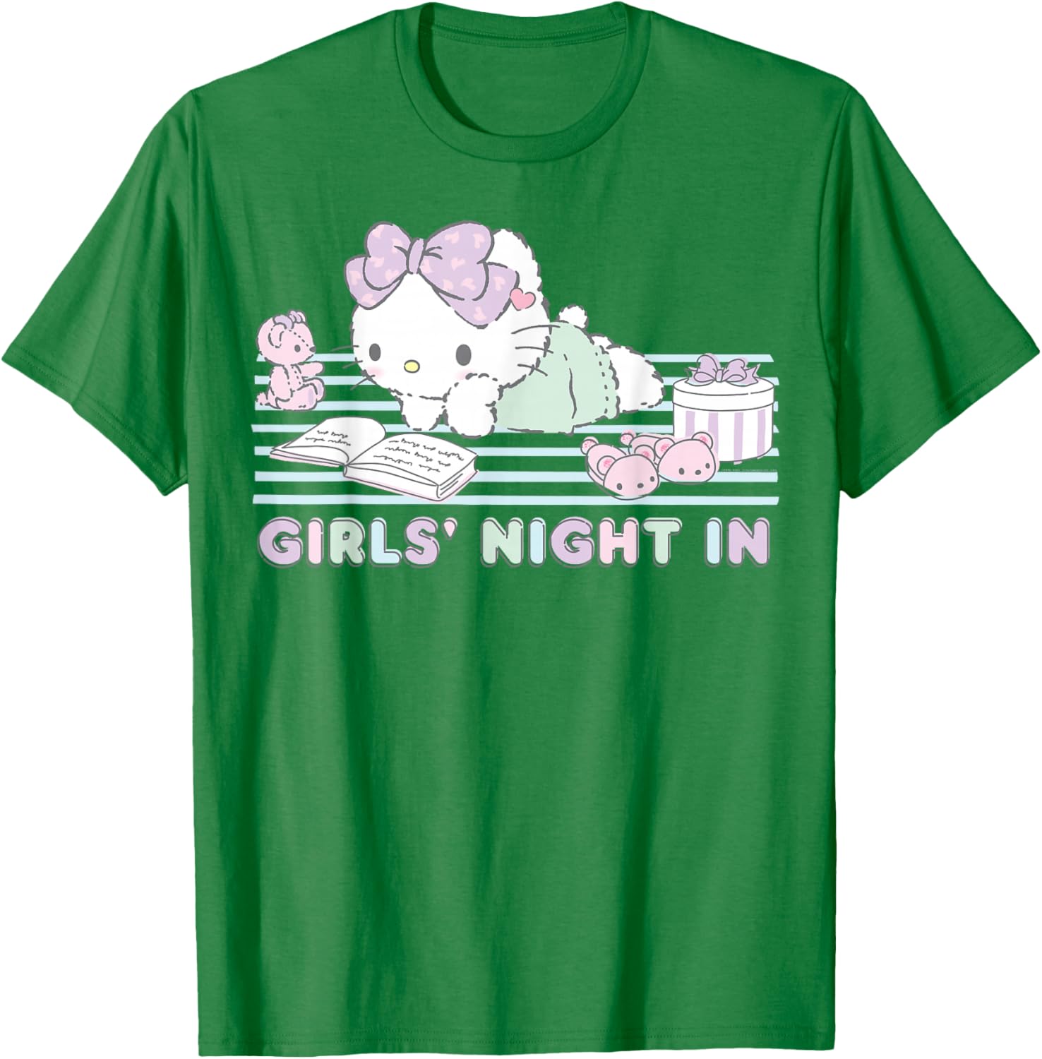 Hello Kitty Girls Night In Reading Short Sleeve T-Shirt for Fun Style - 6