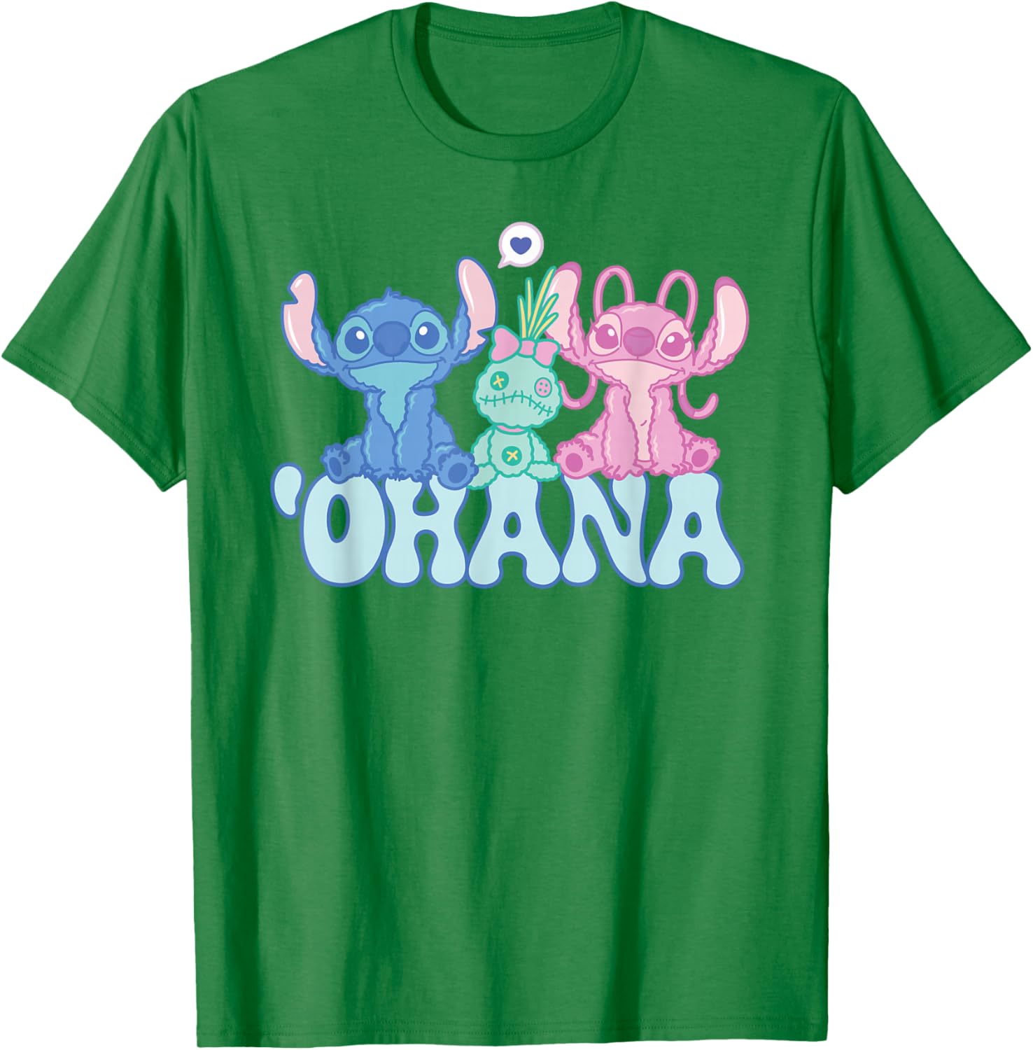 Cute Disney Stitch Ohana T-Shirt with Angel and Scrump for Kids and Adults - 23