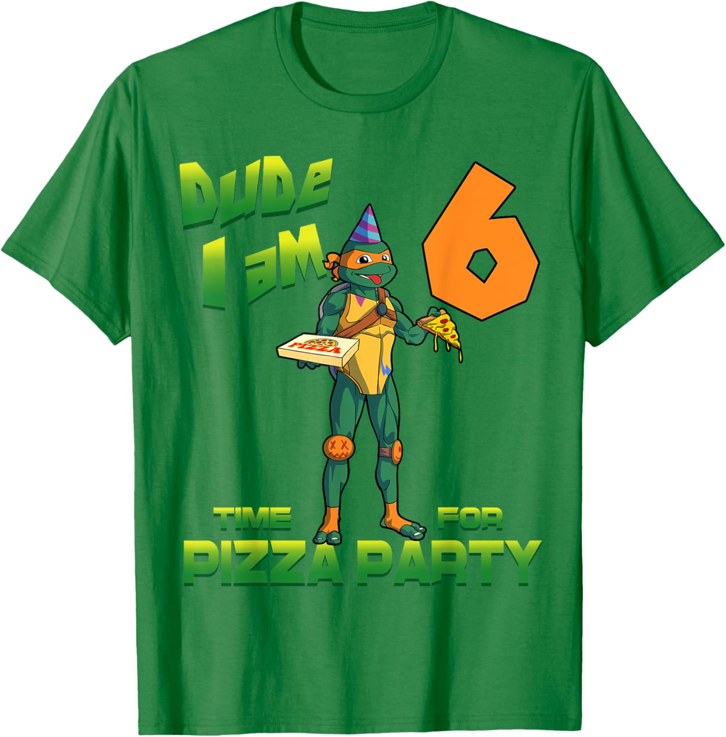 Mademark TMNT Michelangelo Pizza Birthday T-Shirt for 6 Year Olds - 5