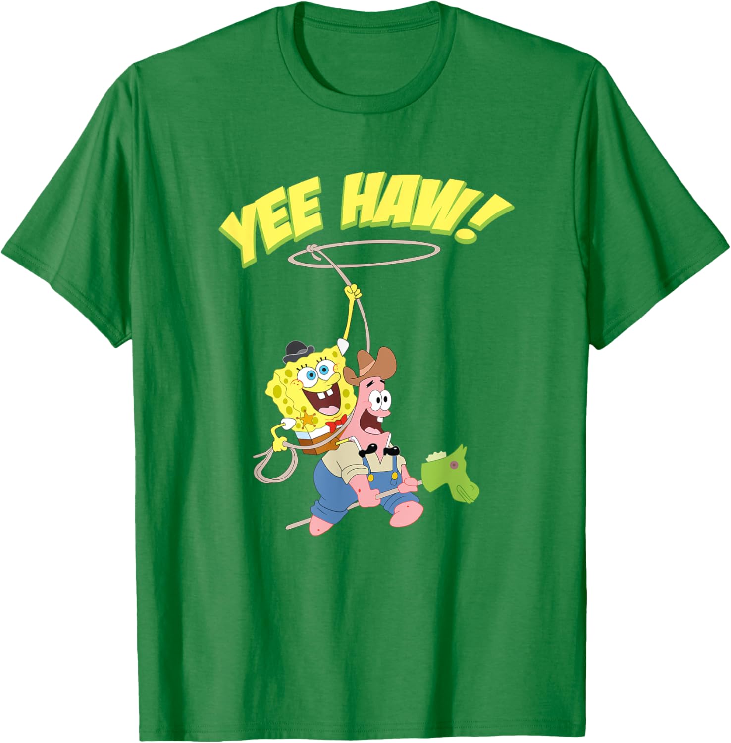 Mademark SpongeBob Patrick Cowboy Yee Haw T-Shirt Fun Apparel for Kids - 10