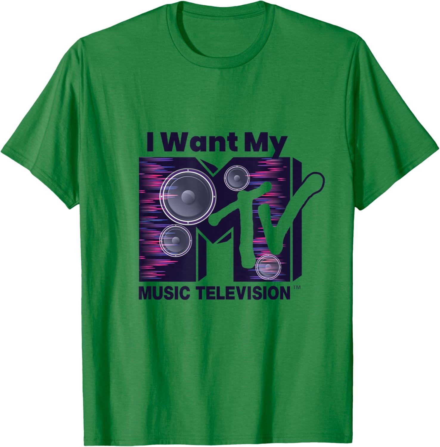 Mademark x MTV Violet Blue T-Shirt with Iconic Logo and Boom Box Design - 18