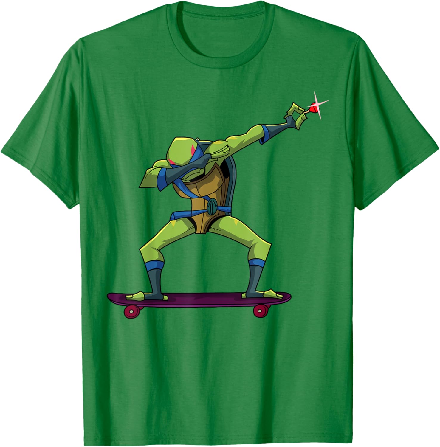 Dabbing Leonardo TMNT Skateboard T-Shirt for Cool Kids and Teens - 4