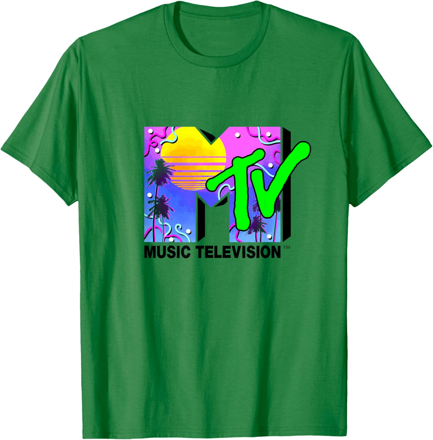Mademark x MTV Miami Logo Art Deco Colors Sun T-Shirt for Trendy Style - 8