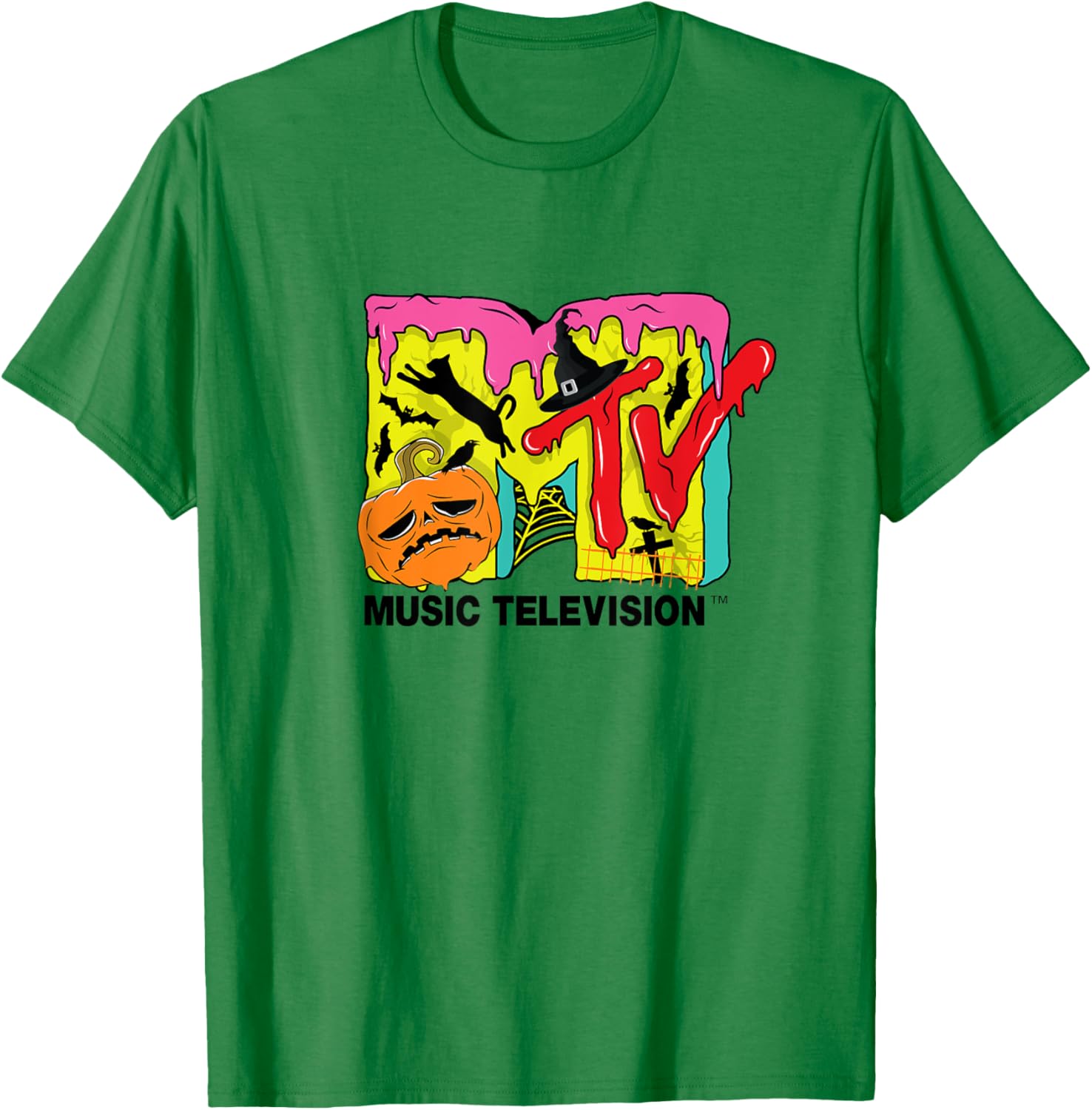 Mademark x MTV Halloween T-Shirt with Pumpkin and Cats Design - 1