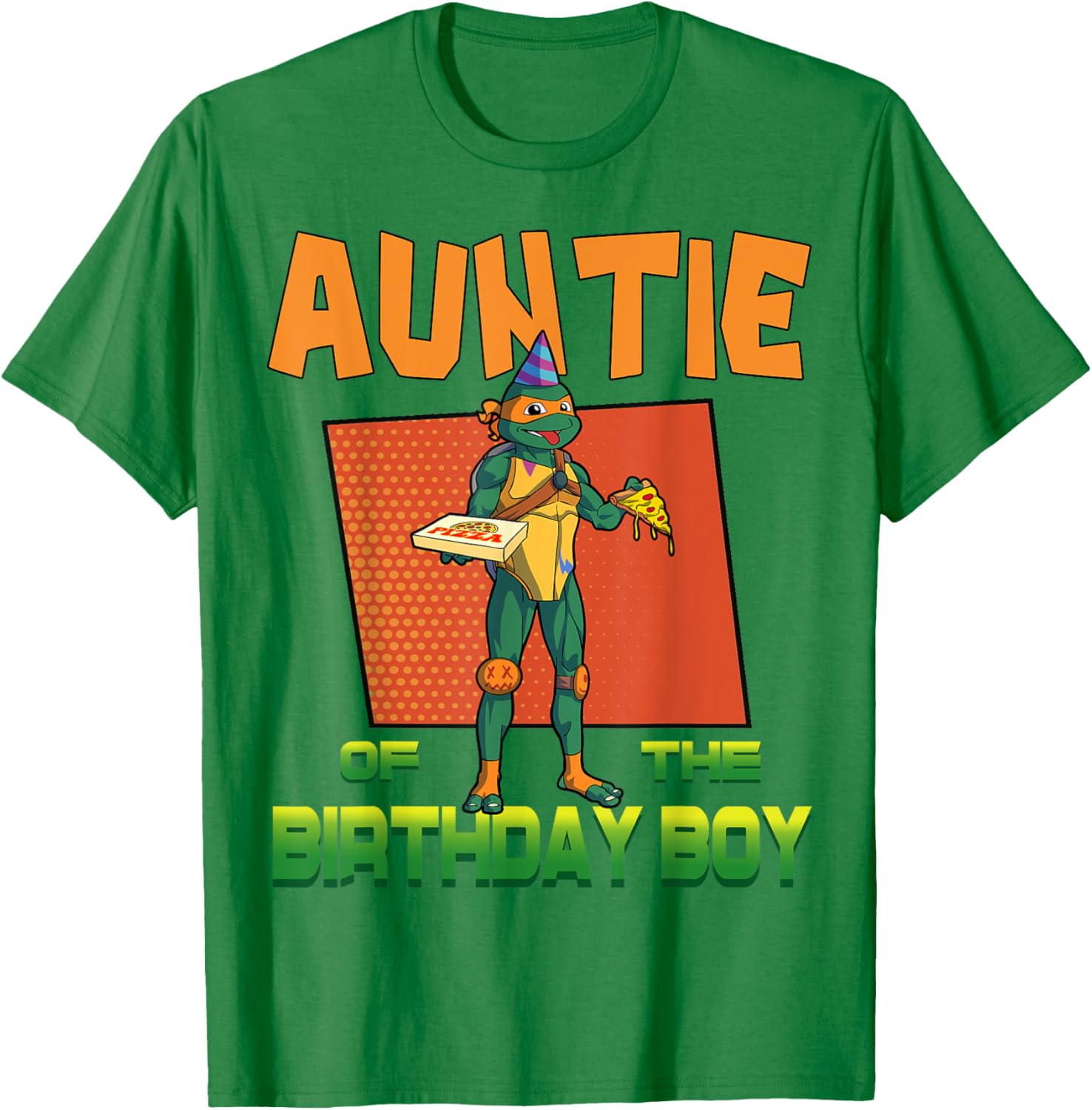 Mademark Teenage Mutant Ninja Turtles Mikey Pizza Party T-Shirt for Aunties - 13