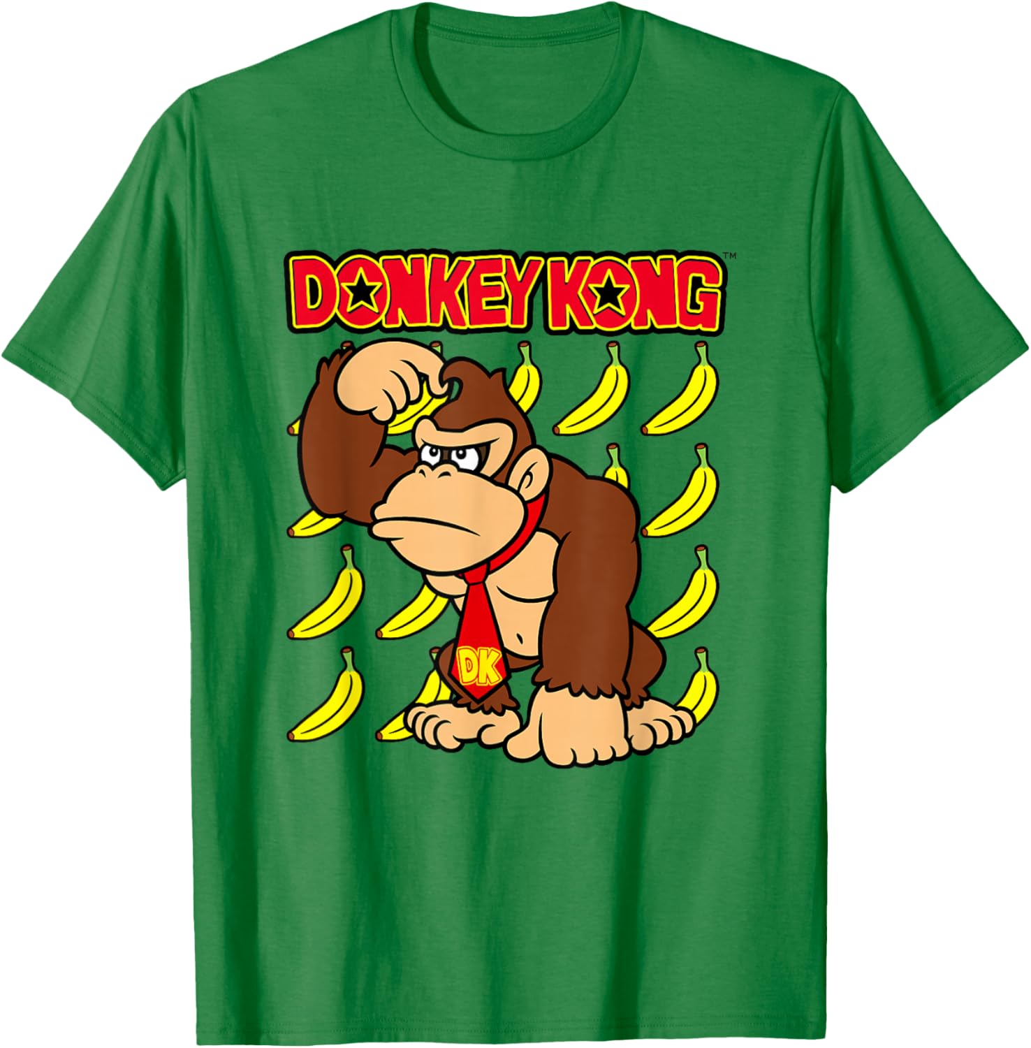 Donkey Kong Ape Thoughts Banana Background Graphic T-Shirt for Fans - 2