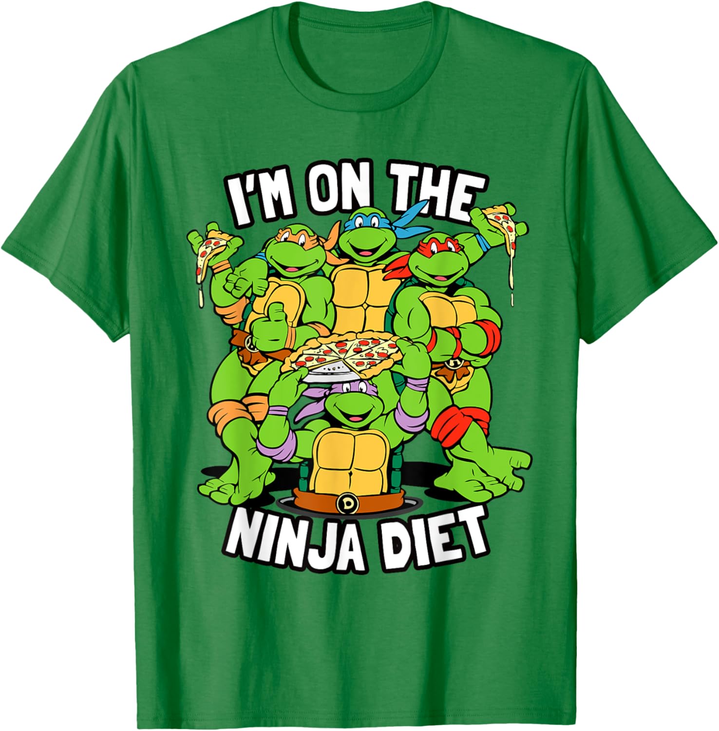 Mademark TMNT Pizza T-Shirt I'm on the Ninja Diet Fun Graphic Tee - 5