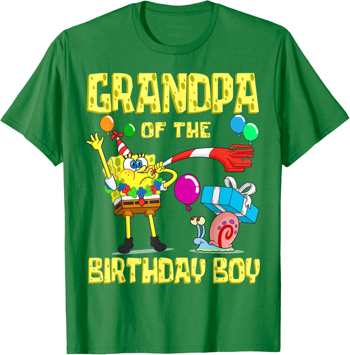 SpongeBob Grandpa of the Birthday Boy Theme Party T-Shirt for Kids - 3