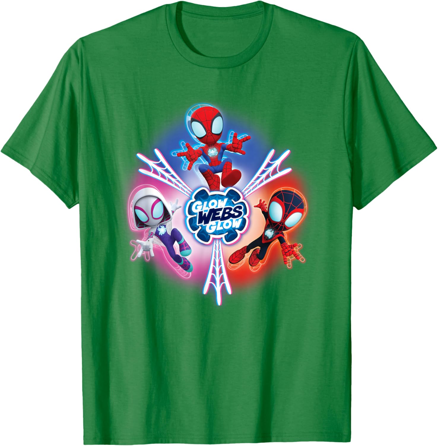 Marvel Spidey and Friends Glow Webs T-Shirt for Kids and Fans - 13