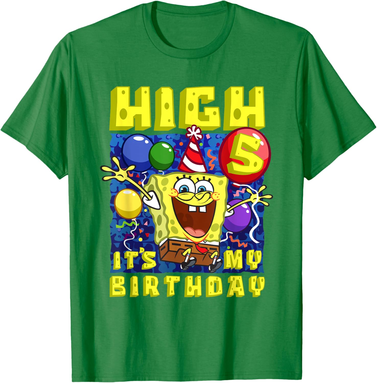 SpongeBob SquarePants Birthday T-Shirt for Boys and Girls Age 5 - 7