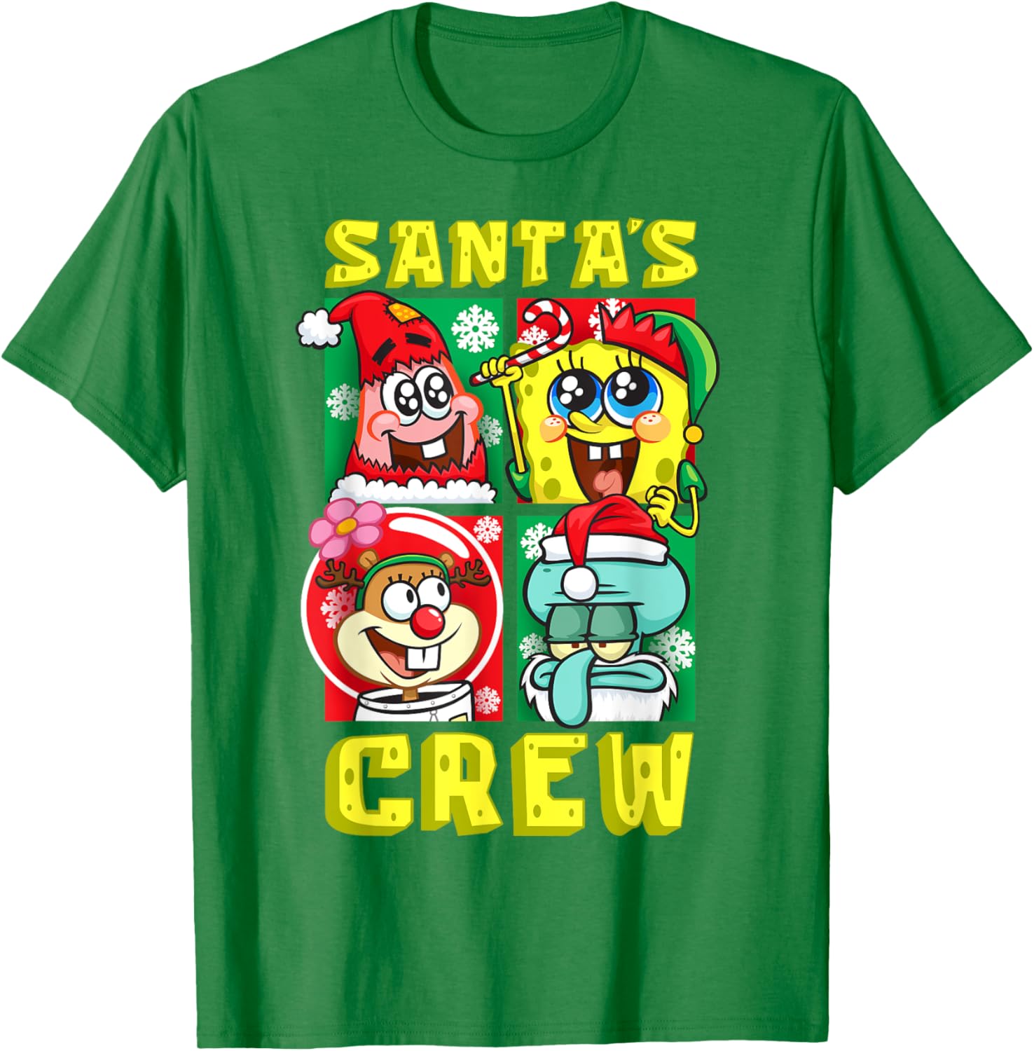 Mademark SpongeBob Christmas Crew Fun T-Shirt with Santa Patrick Sandy Squidward - 4