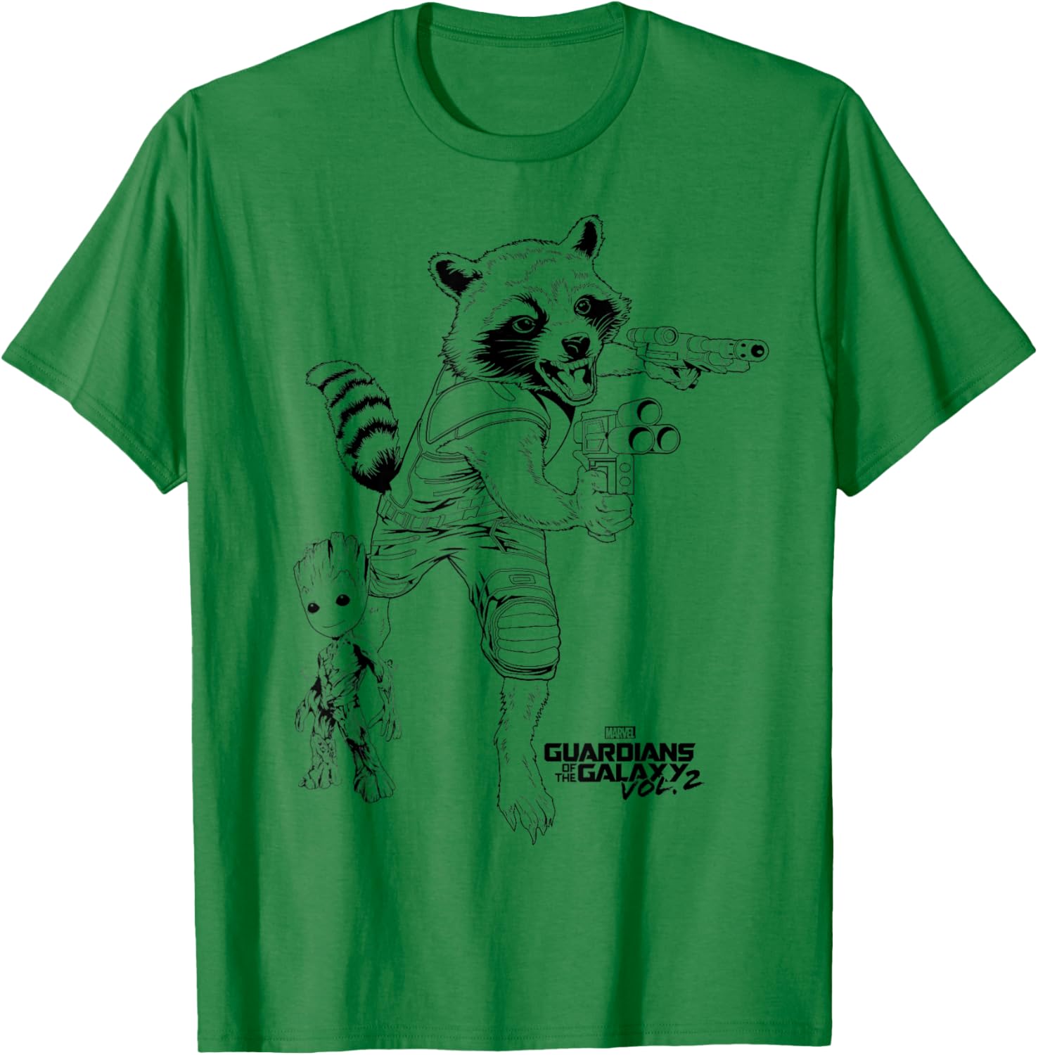 Marvel Guardians of the Galaxy Vol 2 Rocket and Groot Sketch T-Shirt - 7