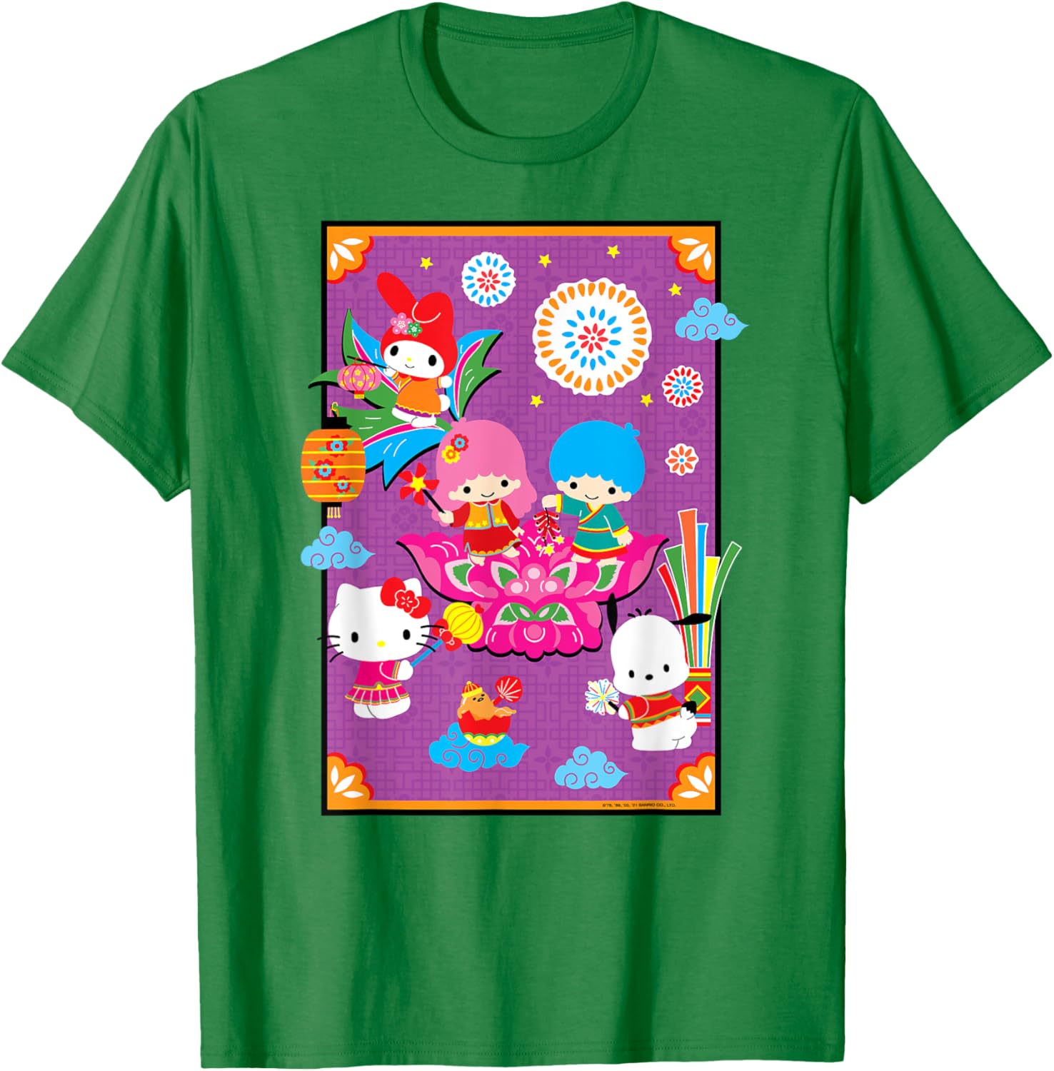 Hello Kitty & Friends Lunar New Year T-Shirt for Adults - Black, Small - 10
