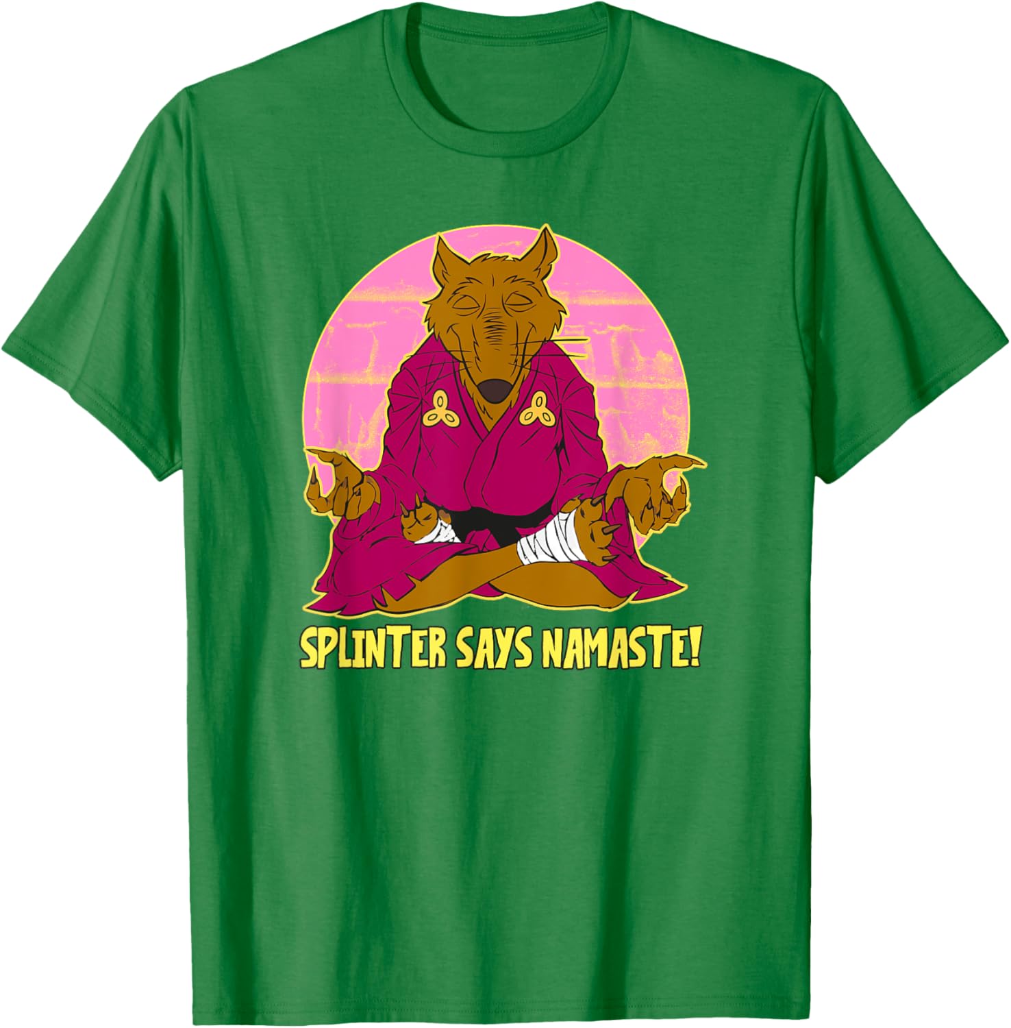 Mademark Teenage Mutant Ninja Turtles Splinter Says Namaste T-Shirt - 2