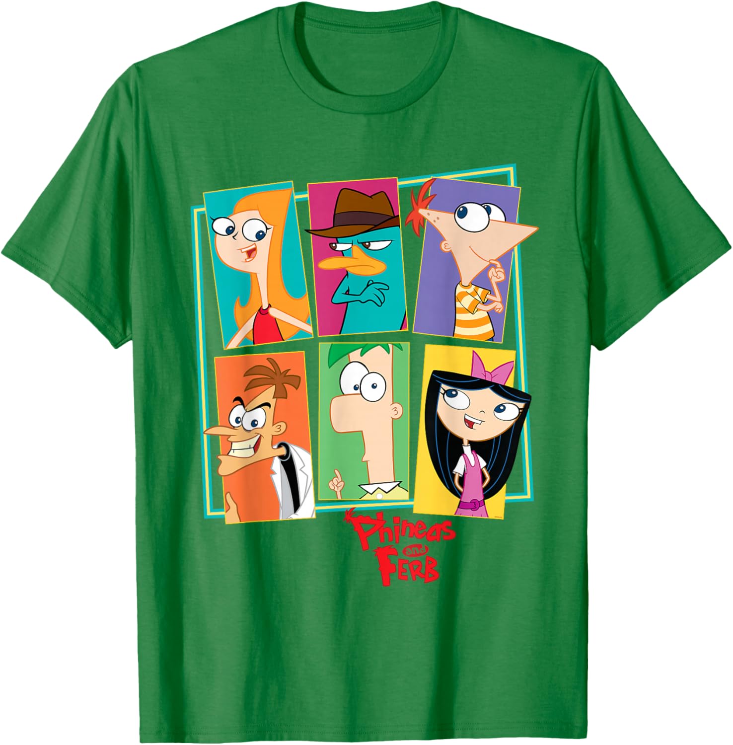 Phineas and Ferb Character Collage T-Shirt for Fun Disney Fans - 19