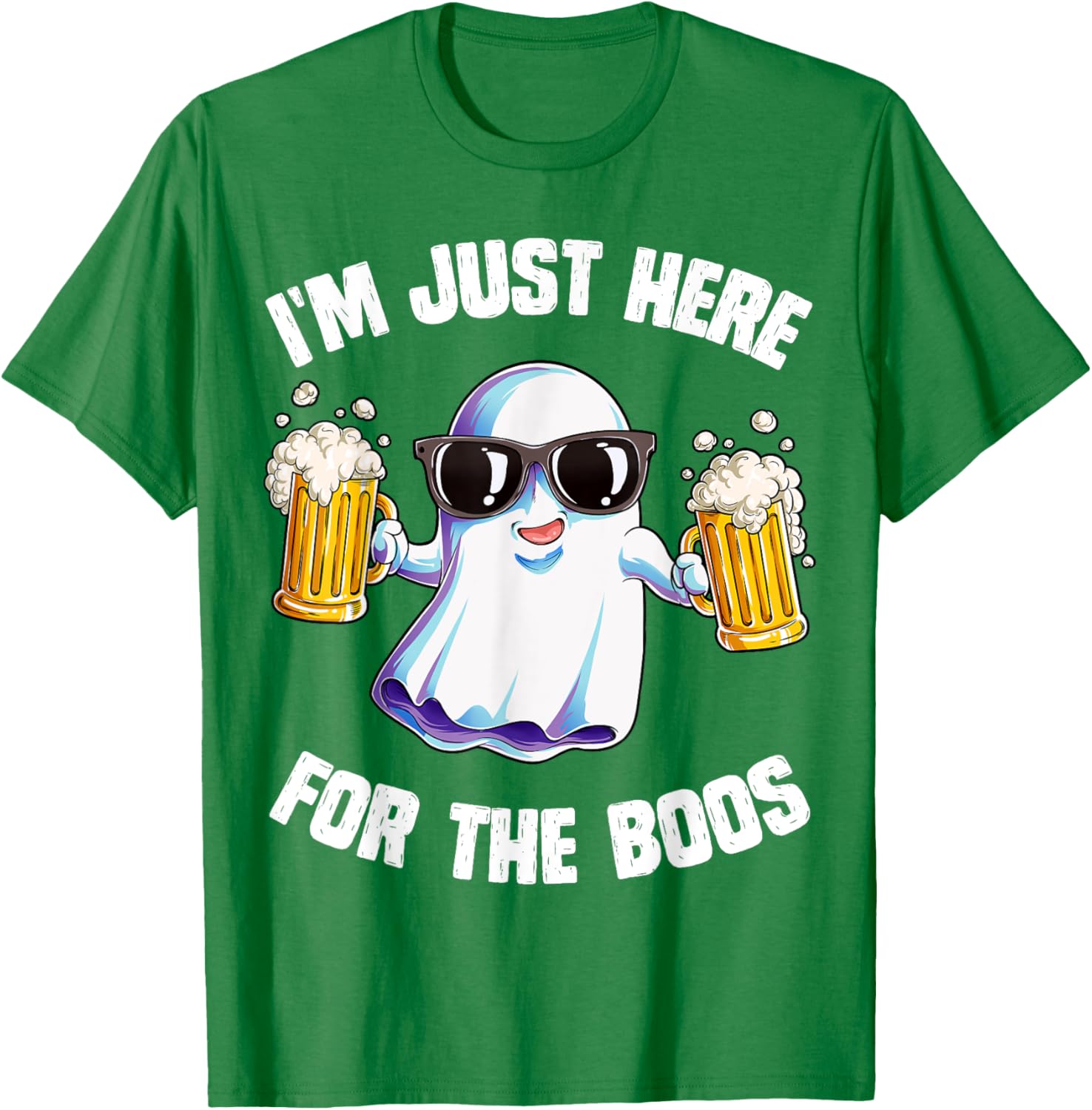 Funny Halloween Ghost T-Shirt for Men and Women I'm Just Here For The Boos - 8