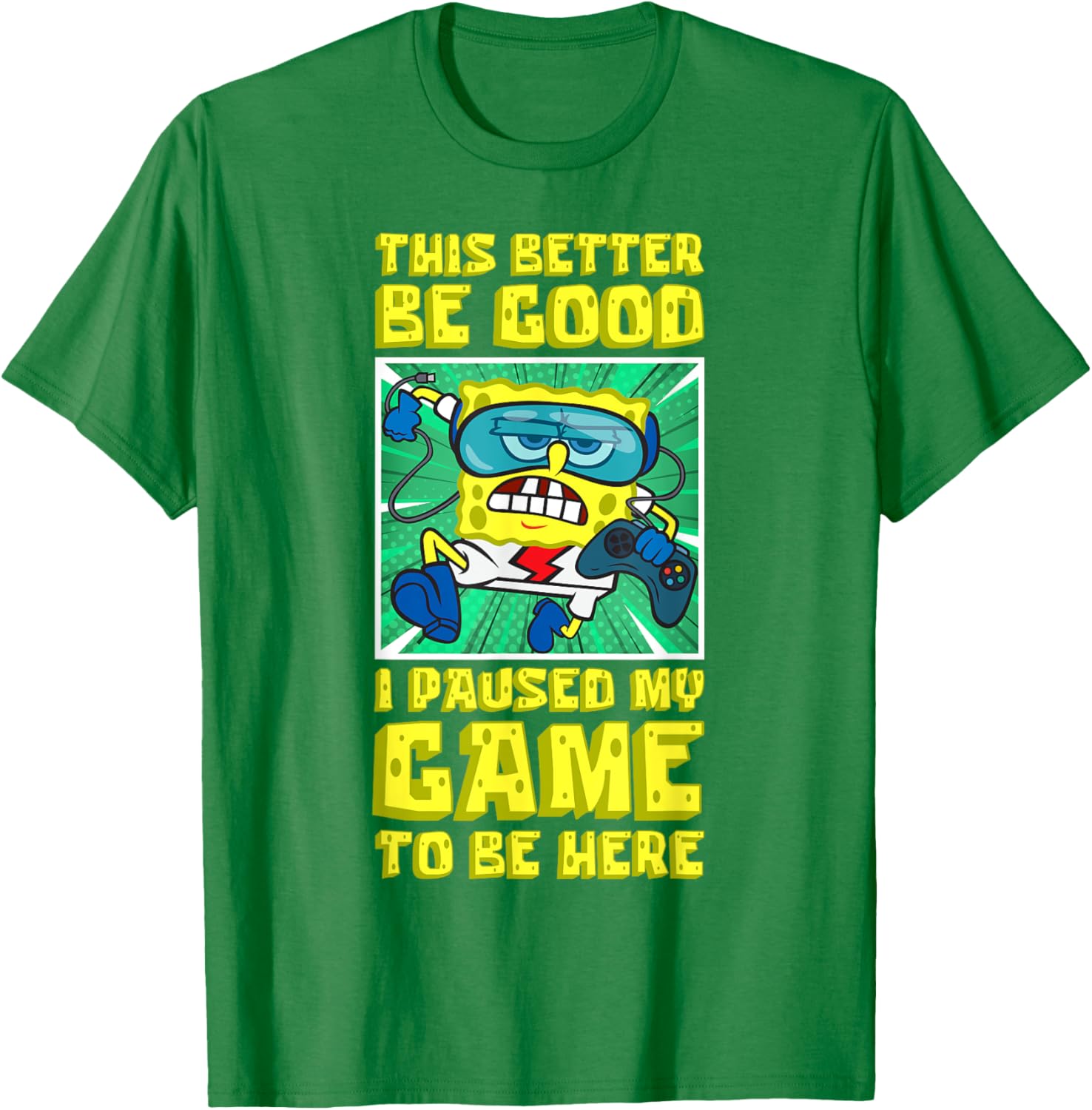 Mademark SpongeBob SquarePants Gamer Running T-Shirt for Fun Style - 8