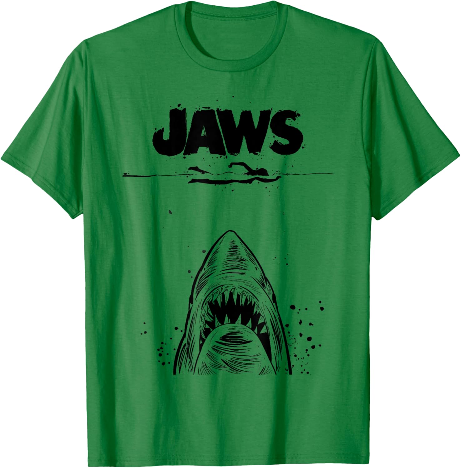 Jaws 50th Anniversary Black and White Sketch 2-Sided T-Shirt - 8