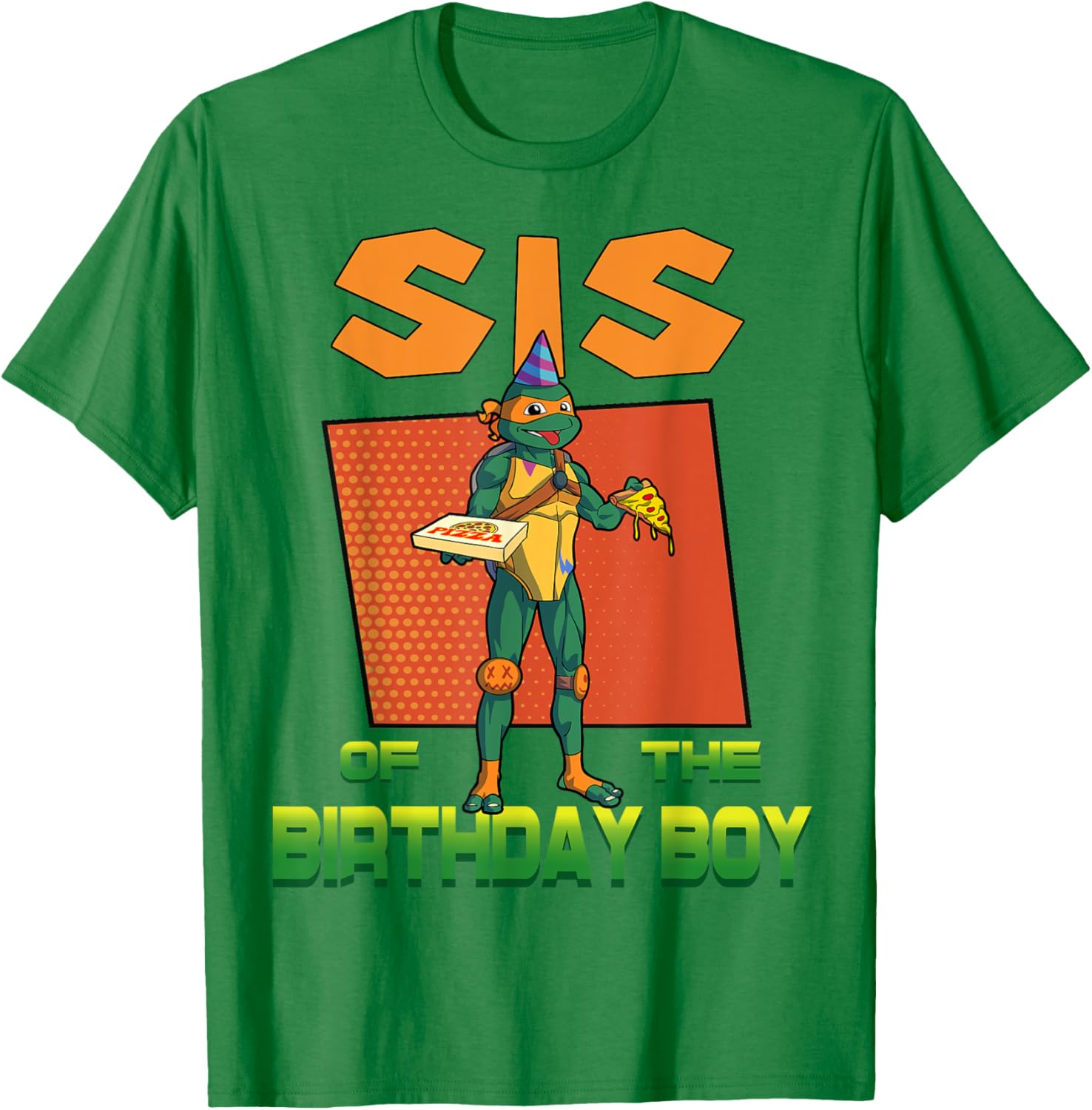 Mademark Teenage Mutant Ninja Turtles Mikey Pizza Birthday Party T-Shirt - 19
