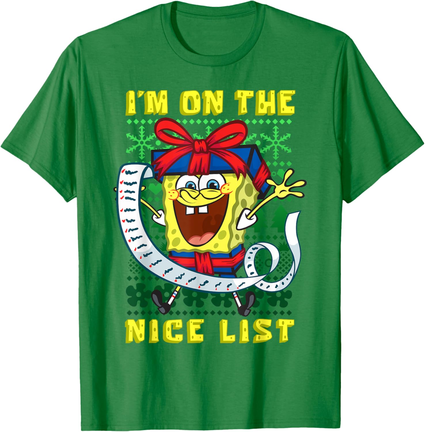 Mademark SpongeBob SquarePants Christmas Nice List T-Shirt for Kids - 5
