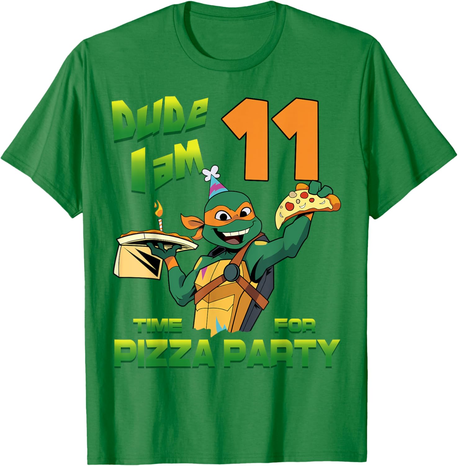 Mademark Teenage Mutant Ninja Turtles Mikey Pizza Birthday T-Shirt - 8