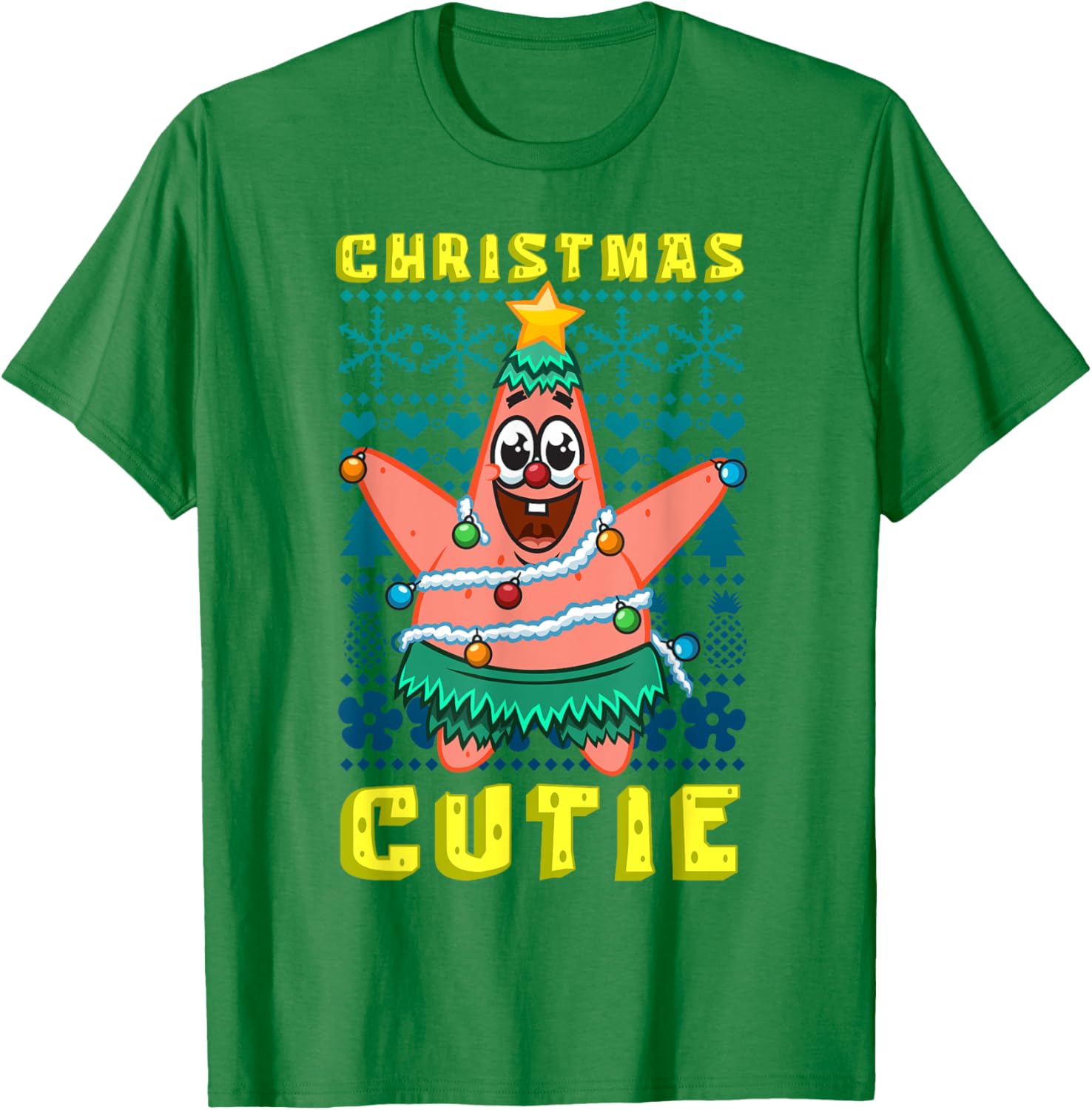 SpongeBob Patrick Star Christmas T-Shirt Cute Holiday Lights Design - 18