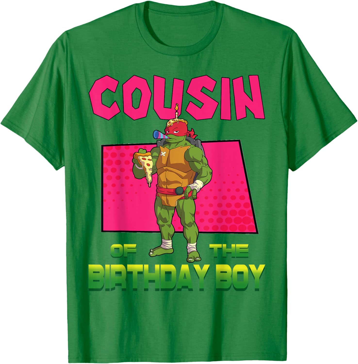 Mademark Teenage Mutant Ninja Turtles Raphael Birthday Pizza Party T-Shirt - 1