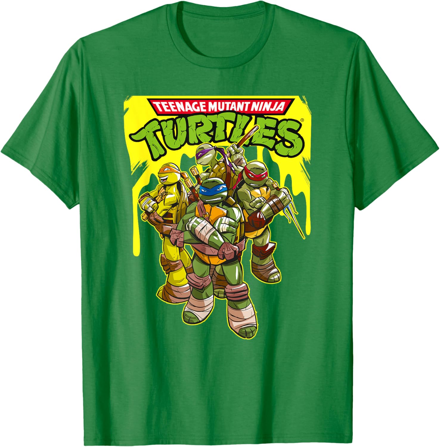 Mademark TMNT Yellow Splatter Paint T-Shirt for Fun Teenage Mutant Ninja Turtles Fans - 1