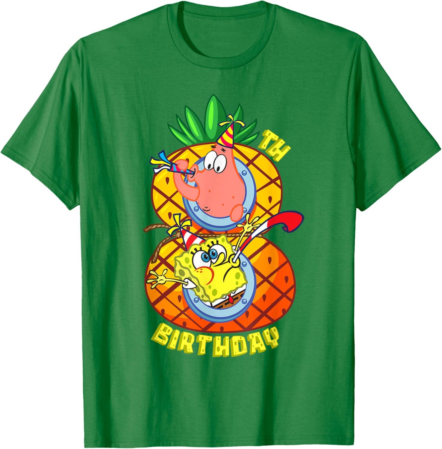 SpongeBob Patrick 8th Birthday Boy T-Shirt Fun Pineapple Design - 5